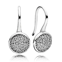 authentic 925 sterling silver sparkling dazzling droplets with crystal stud earrings for women wedding gift fashion jewelry