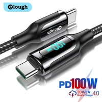 elough usb c to usb c type c cable 100w pd 5a qc4 0 fast charging cable for samsung s21 s20 macbook ipad pro phone charger cord