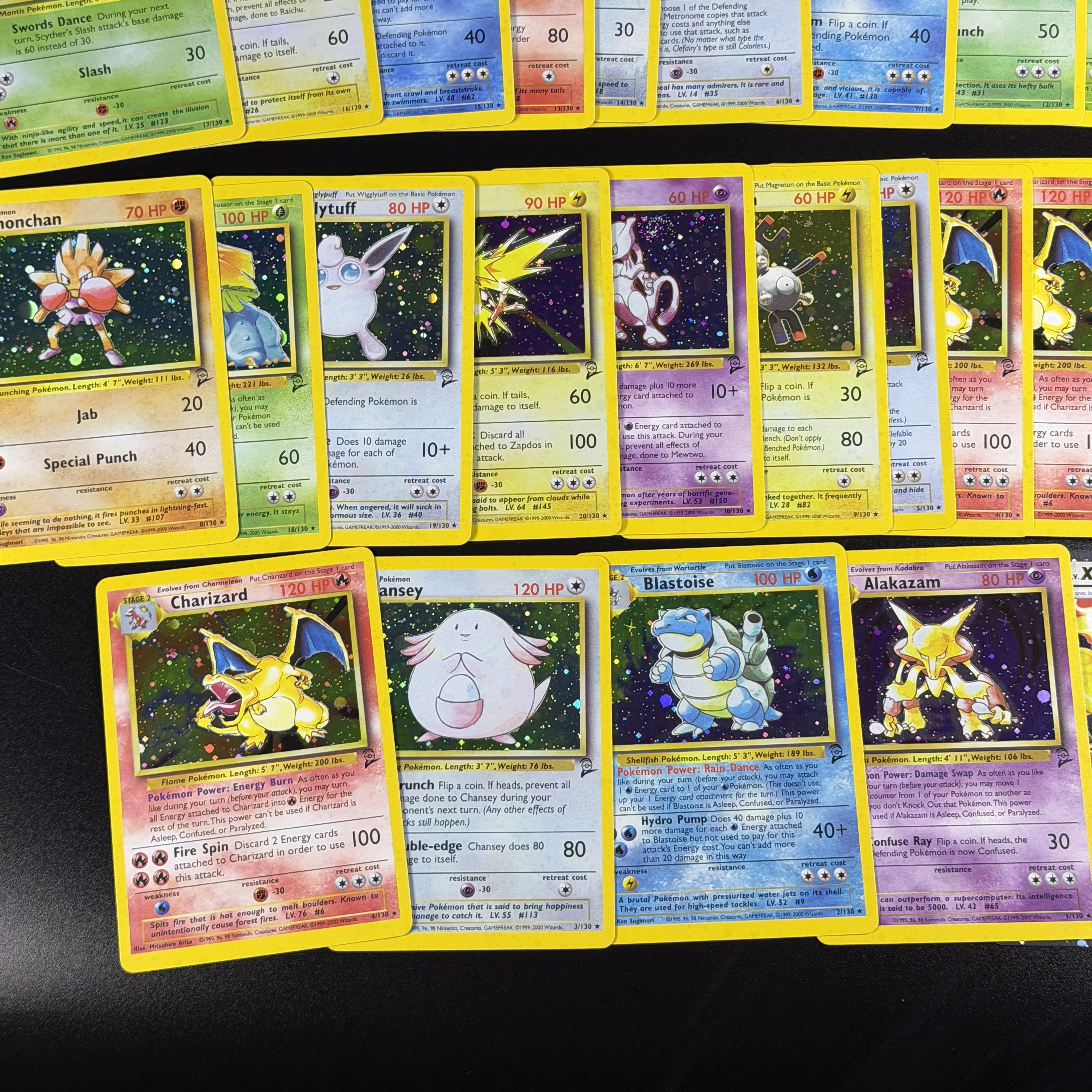 Фото Коллекционные карты PTCG Pocket 2000 Base Set 2 OG Nostalgia: Хитмончан, Сайтер, Клефабл, Пиджот, Мьюту — Традиционные голографические прокси-карты №3
