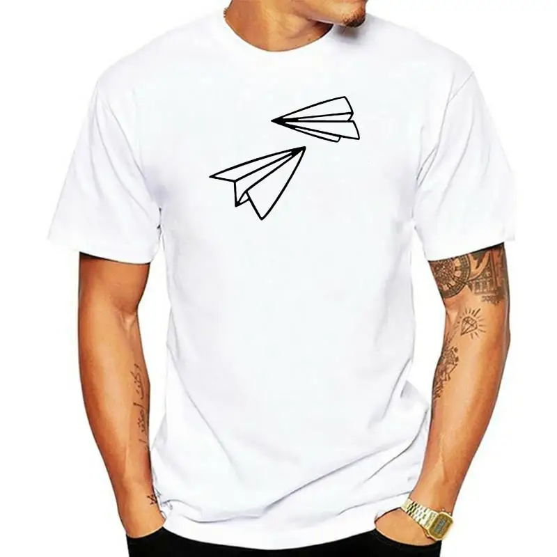 

Женская футболка с принтом в виде бумажного самолета в стиле хиппи, топ, футболка с коротким рукавом, Повседневная футболка в западном стиле