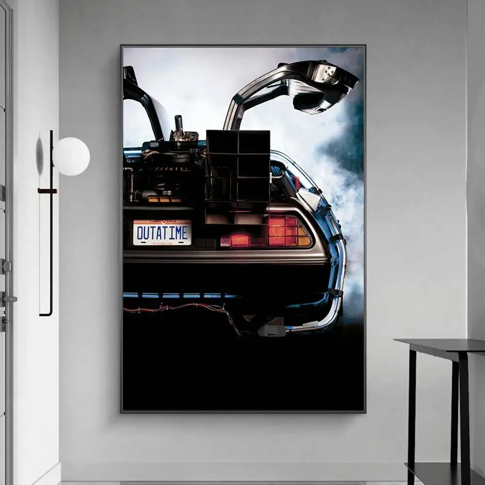 Фото Классические заколки для фильмов «Назад в будущее» Delorean Time Machine, печать плакатов, домашний декор, скандинавский минималистичный эстетический настенный рисунок №2