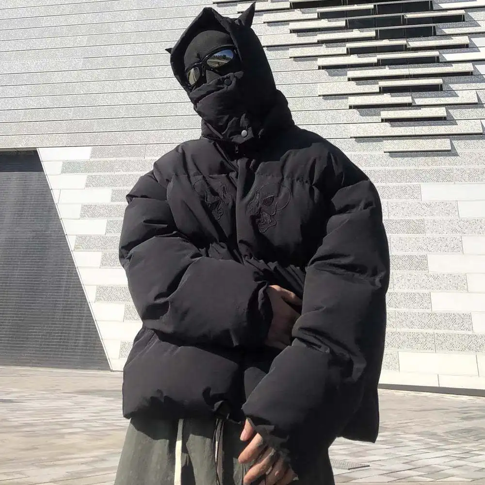 

Куртка-пуховик Мужская зимняя на молнии с капюшоном и длинным рукавом