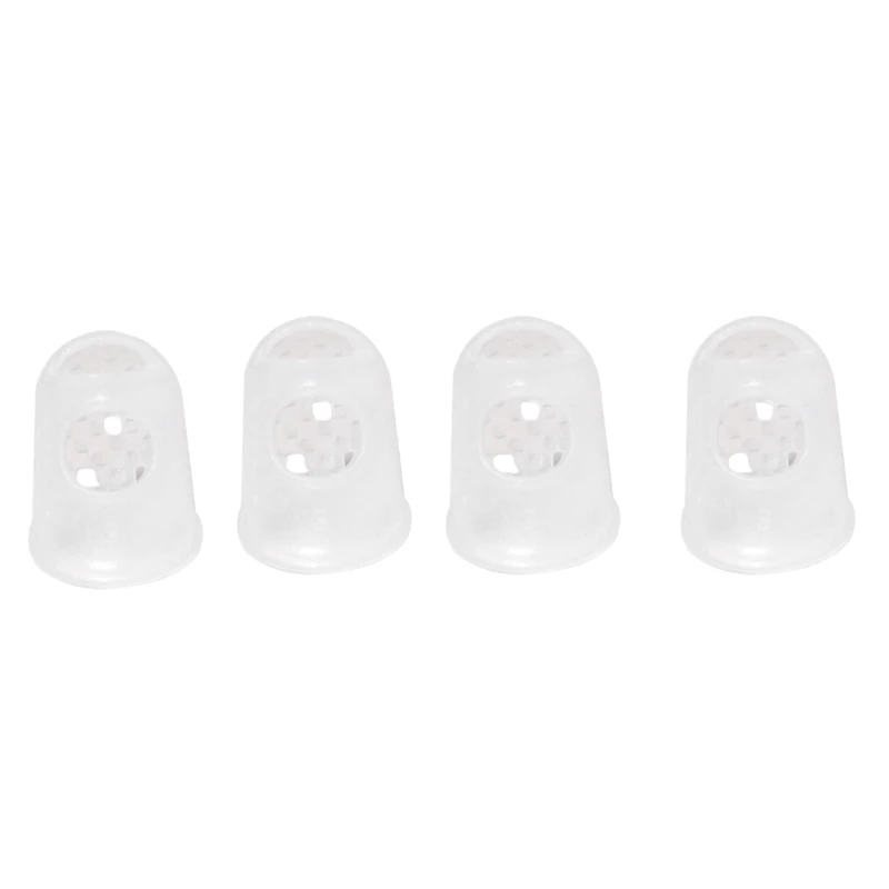 4pcs New Soft Silicone Guitar Thumb Finger Picks Protector Fingertips (Transparent S) | Parts &amp Accessories