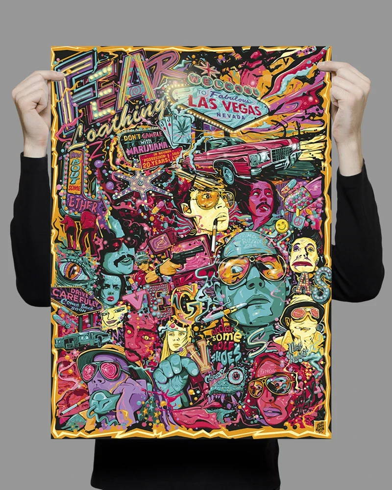 W451 Плакат из шелковой ткани Настенный художественный декор Страх и ненависть в