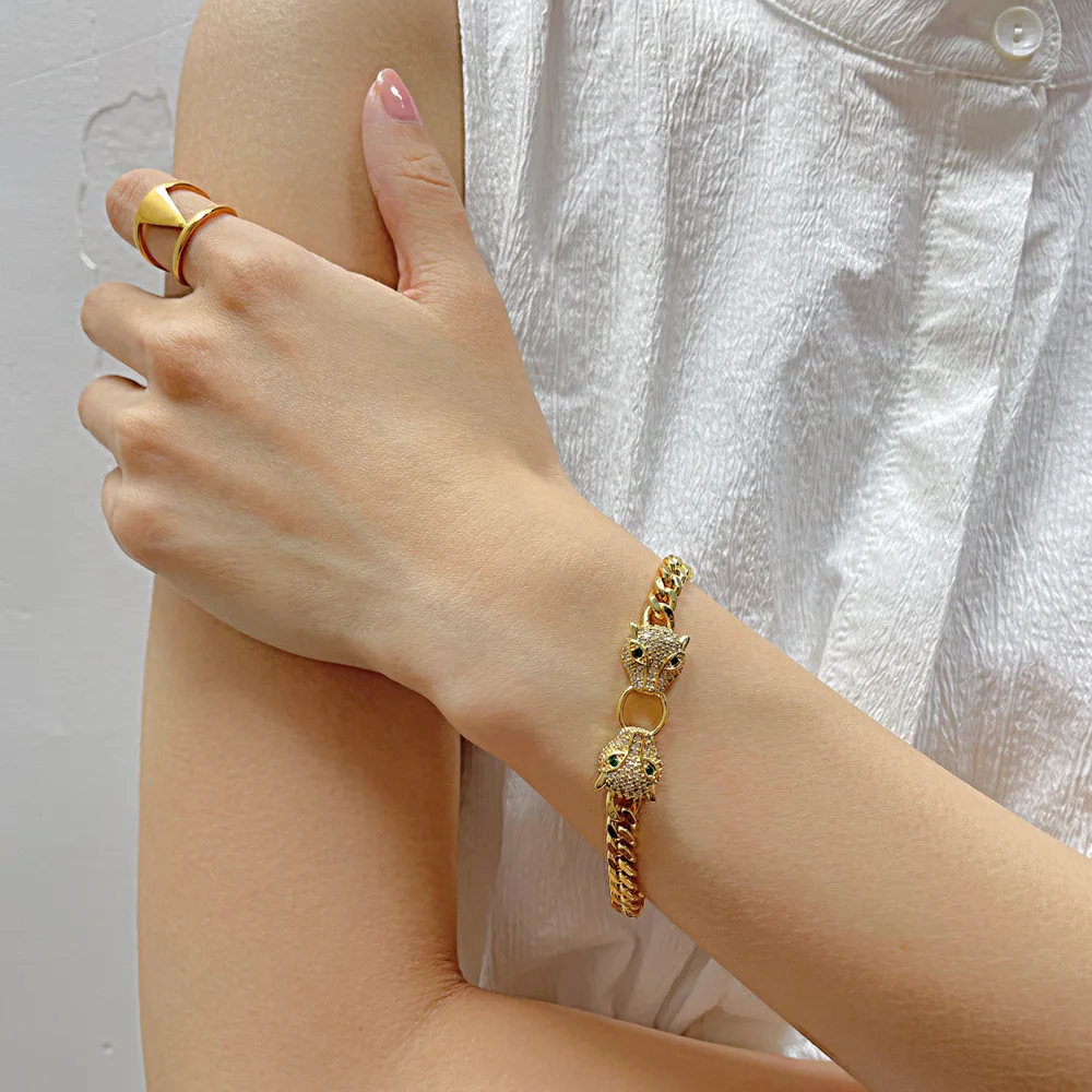 Нишевая индивидуальность большая голова леопарда ювелирные изделия для рук