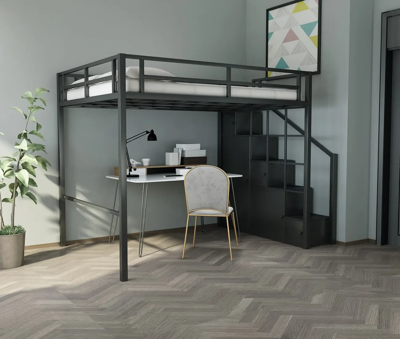 Простыня в стиле лофт для маленькой квартиры многофункциональный подъемный