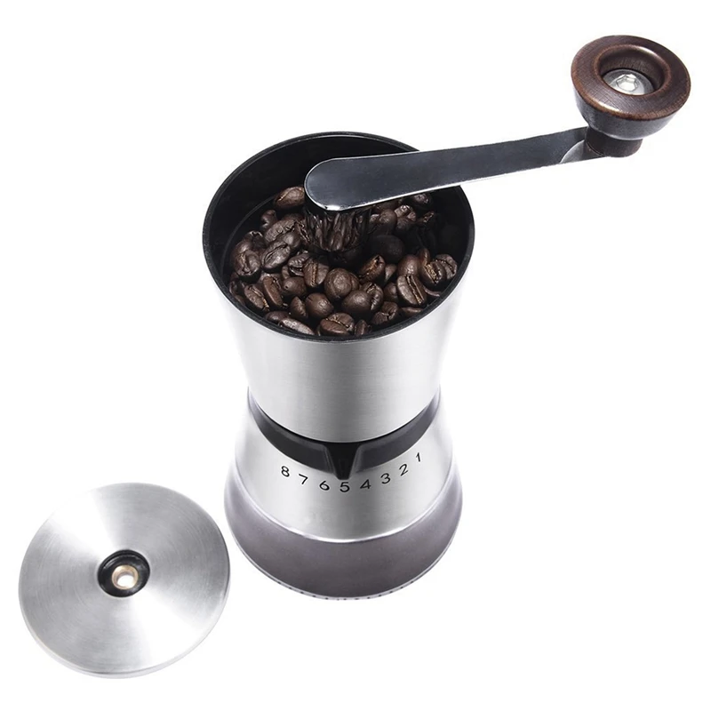 

Stainless Steel Hand-Cranked Coffee Grinder Manual Grinder Washable Ceramic Core Hand Grinder Portable Hand Crank Mill