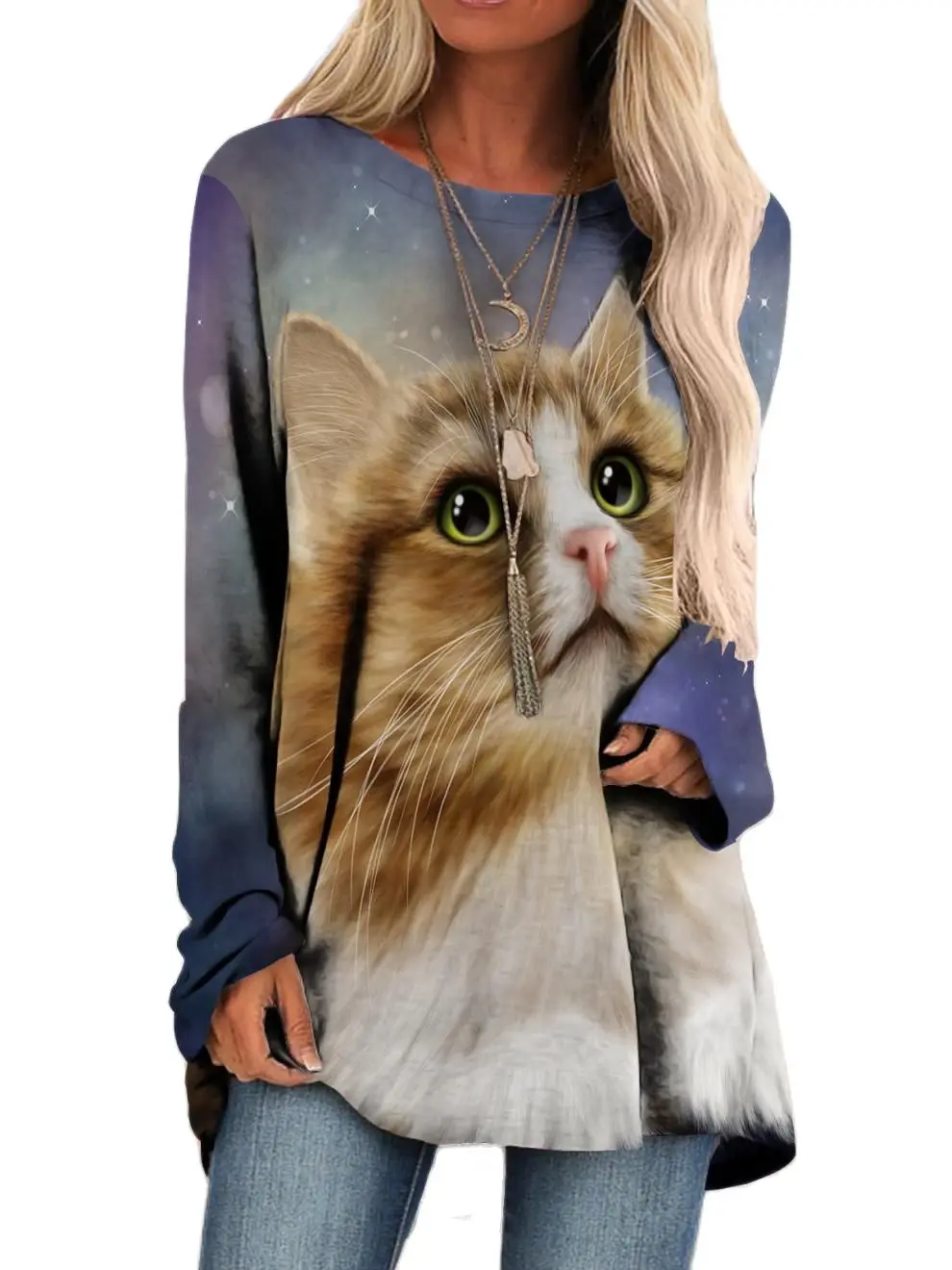 

Funny Cute Hip-Hop T-shirt Women's Spring Autumn Leisure O-Neck Long Sleeve Pullover Tops Elegant Everyday Streetwear Tees 8XL