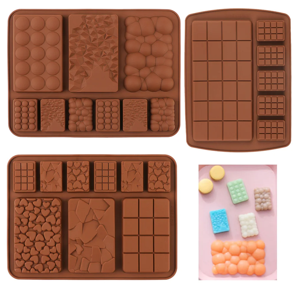 

2022 New Silicone Chocolate Bar Mold Silicon cake decoration Silicone Molds for Break Apart Chocolate Tools Candy Mold mold DIY