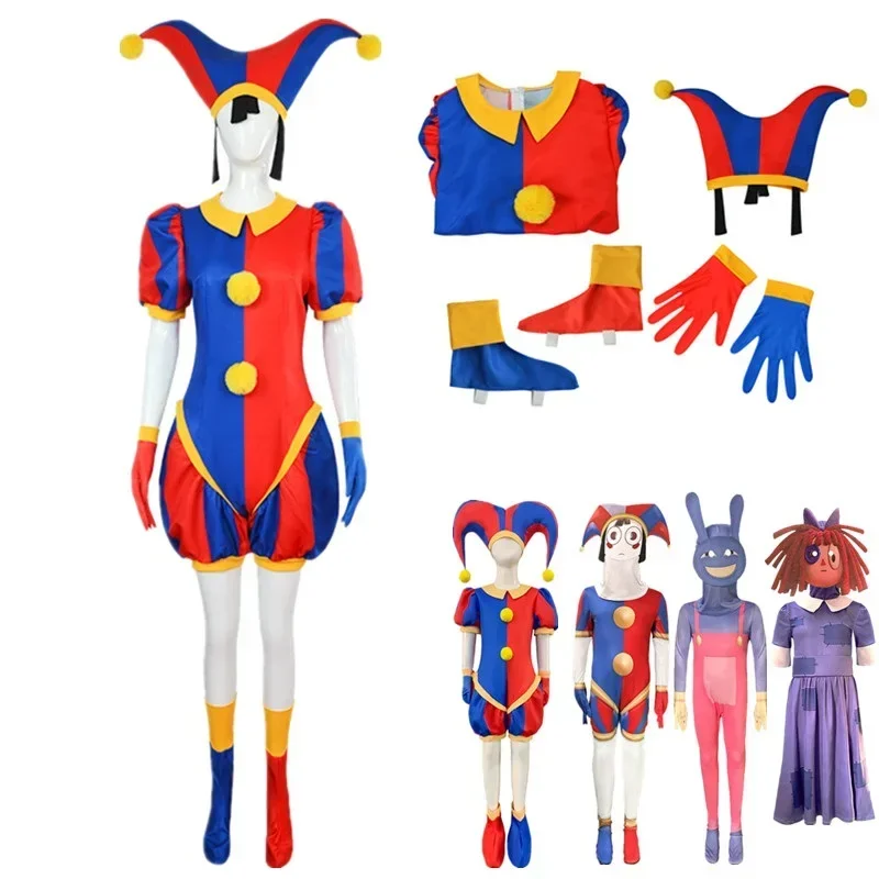 Pomni Косплей удивительный цифровой мультяшный костюм/подставка для косплея rabaza Jax