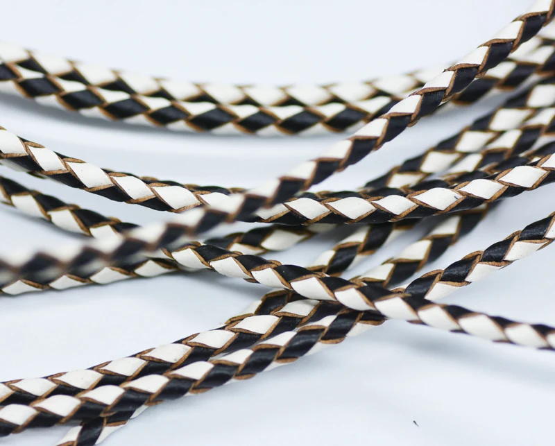 

5meter 3MM high quality, natural, black and white. Braided cowhide rope