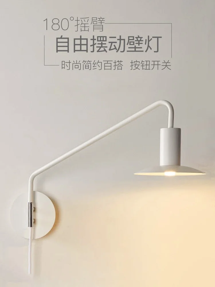 

Настенное бра черного цвета, длинный настенный светильник с гусиной шеей, налобный светильник для кровати в рустикальном стиле, комнатный н...