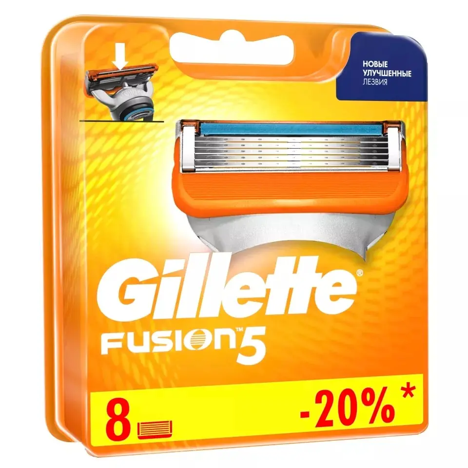 Бритвенный станок Gillette Fusion для мужчин кассеты Gillette Fusion5 8 шт / 4 шт