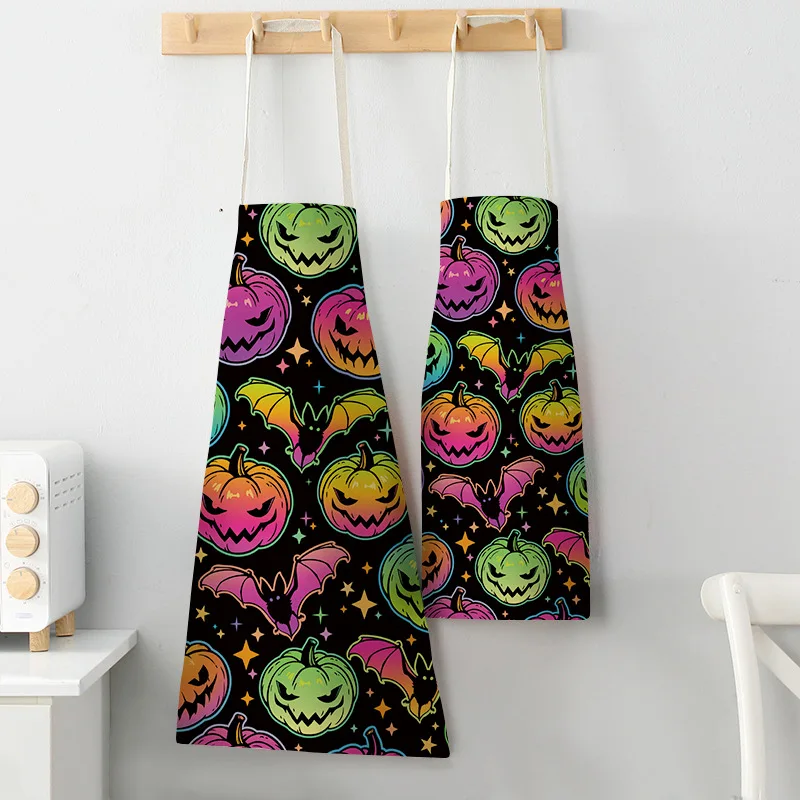 

Festival Style Apron Kitchen Household Cleaning Pinafore Japanese Apron Reindeer Pattern Christmas Printing Home Custom Apron