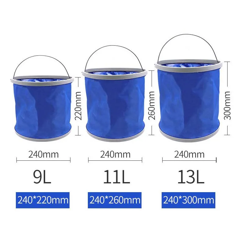 

9L 11L 13L Car Folding Bucket Shrink Barrel Portable Car Wash Bucket Outdoor Travel Fishing Retractable Barrel Fish Bucket