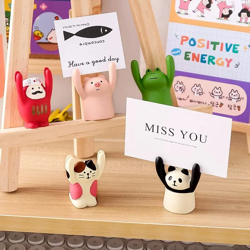 

Creative Cartoon Card Holder Kawaii Memo Clips Cute Photocards Holder Display Stand Korean Stationery Office Desk Organizer