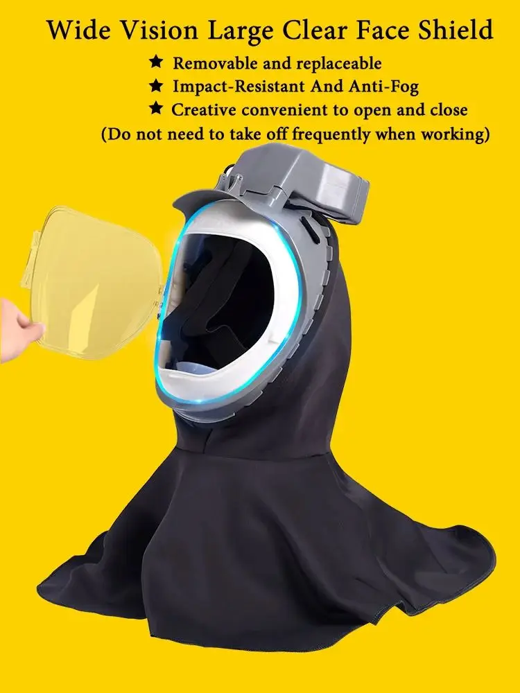 Электрическая Пылезащитная маска с полным покрытием пылезащитный капюшон