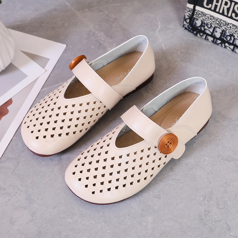 

Женские туфли из натуральной кожи, на плоской подошве