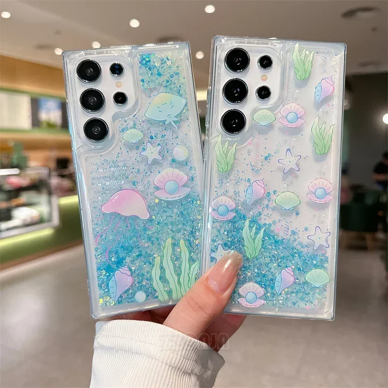 Светящийся китовый дельфин для Samsung Galaxy S24 Ultra S23 FE S22 S21 S20 Note 20 10 Plus чехол с