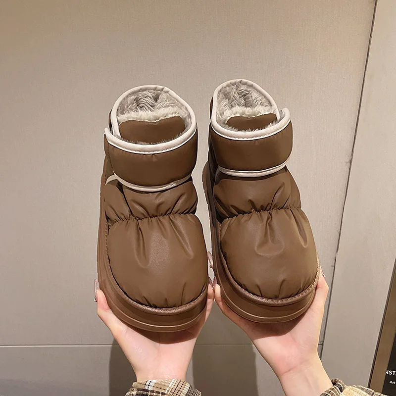 Зимняя теплая нескользящая женская обувь хлопковые тапочки на толстой подошве