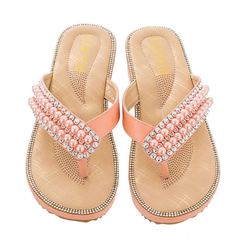Plus Size 41 42 Solid Outside Womans Slides Wedges Casual Sandals Thick Platform Female Flip Flops Summer Beach Women Slippers