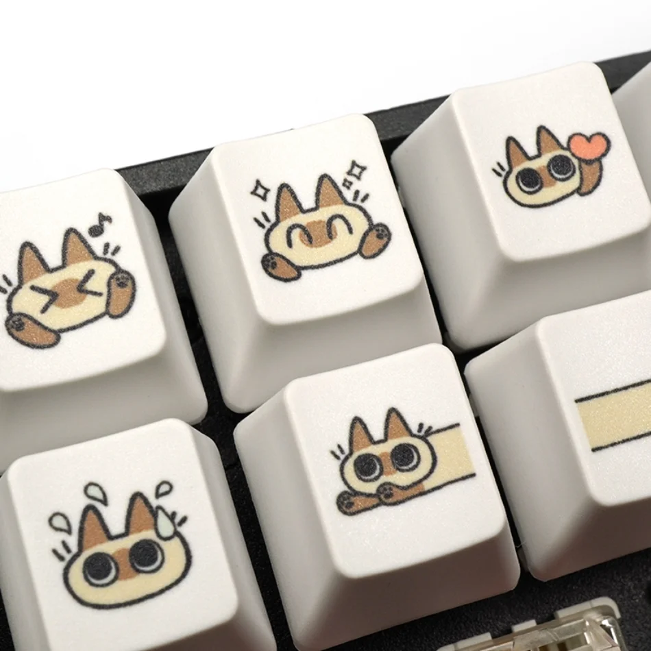 Keycap Cartoon Cat Cute Diy Mechanical Keyboard OEM ESC Key Thermal Sublimation Personalized PBT Keyboard Cap Opaque