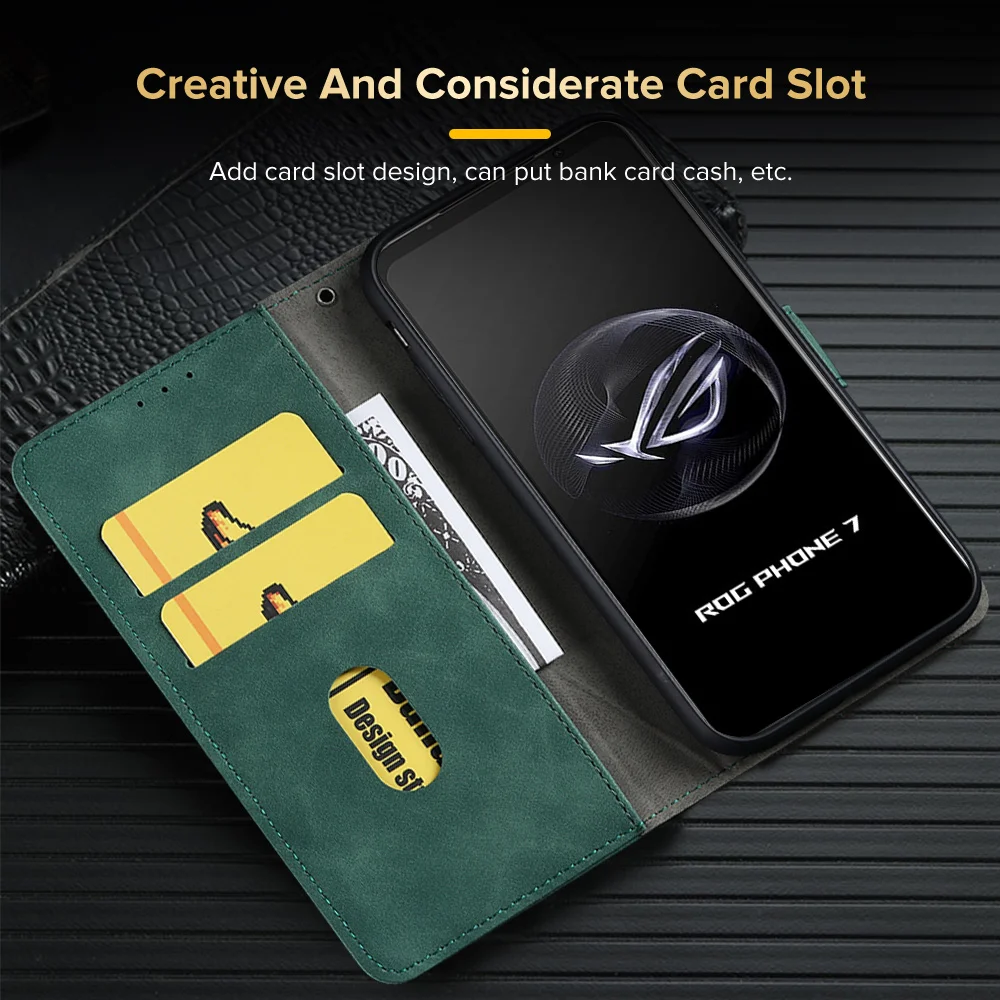 Чехол для Asus Rog Phone 7 Ultimate 6 дюймов кожаный флип-Магнитный чехол-книжка с подставкой