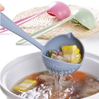 new soup spoon long handle kitchen strainer solid color cooking colander scoop plastic tableware hot