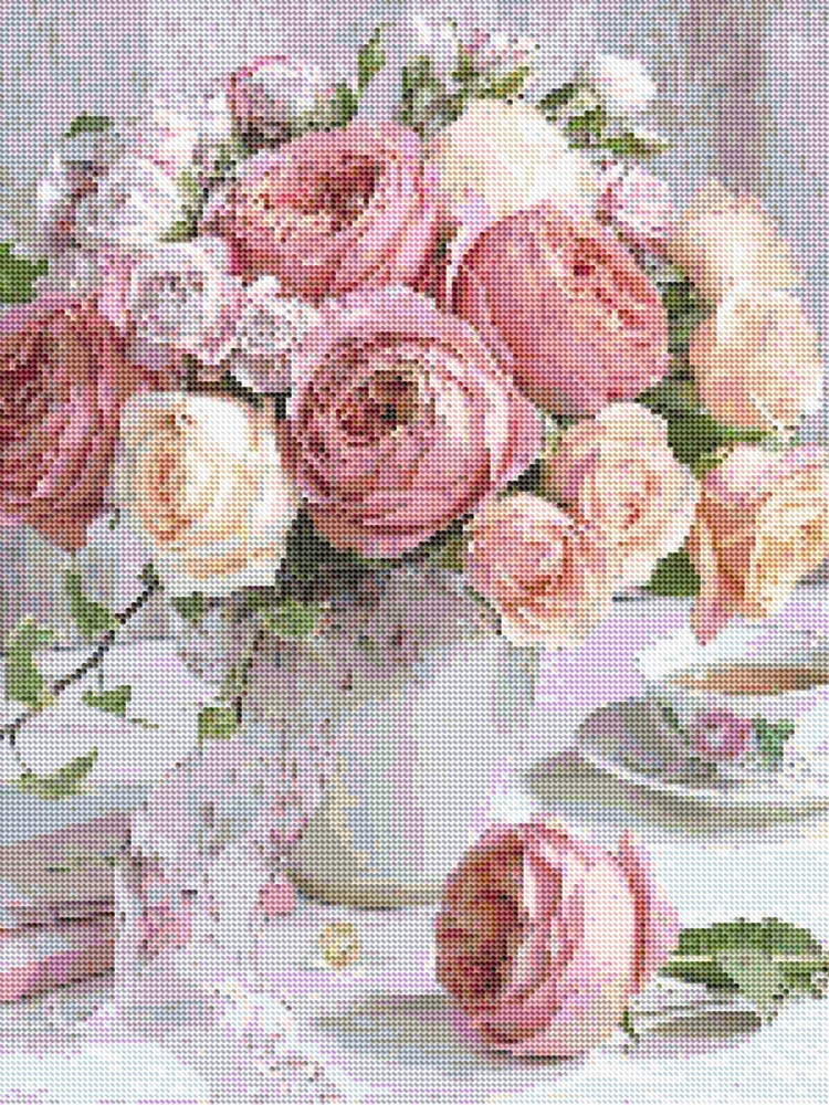 

Diy Square Round drill diamond painting cross stitch mosaics Full 100 cover embroidery Peony Tea diamond embroidery