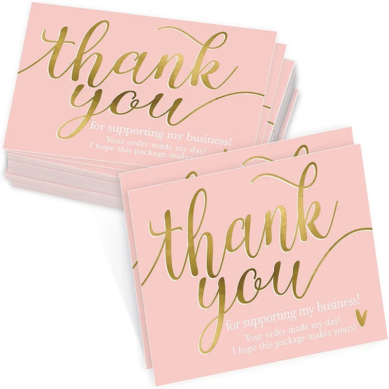 

10-50 шт. розовый спасибо за поддержку моей маленькой визитки, спасибо, поздравительная открытка, благодарю продавца, подарок 5*9 см