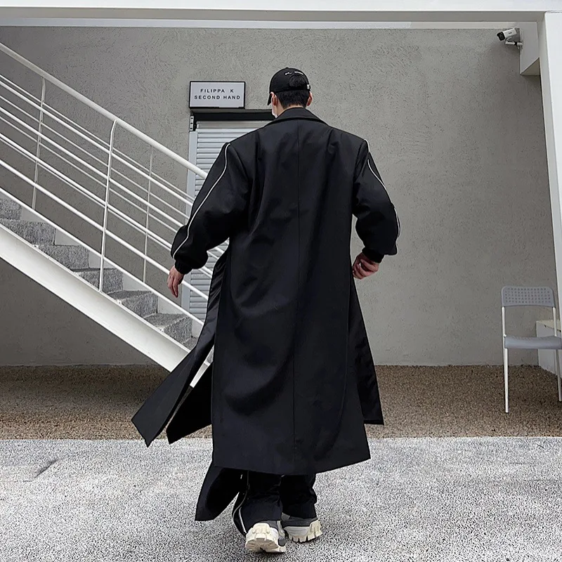 Тренчкот GetSpring для женщин и мужчин осень 2024 яркая черная ветровка модная