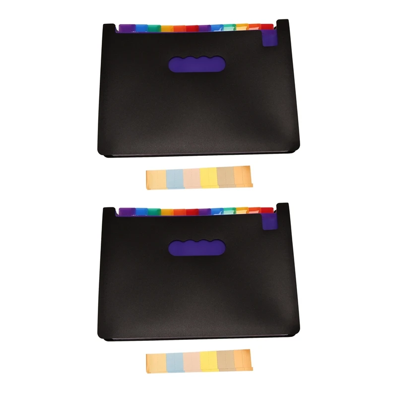 

Папка для файлов А4, расширяющаяся вместительная дизайнерская с 24 кармашками, 2 шт.