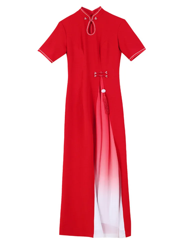 Женское платье для латиноамериканских танцев с градиентной линией танцевальное