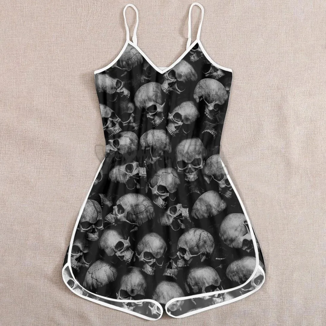YX GIRL Skull Rompers  3D All Over Printed Rompers Summer Women's Bohemia Clothes