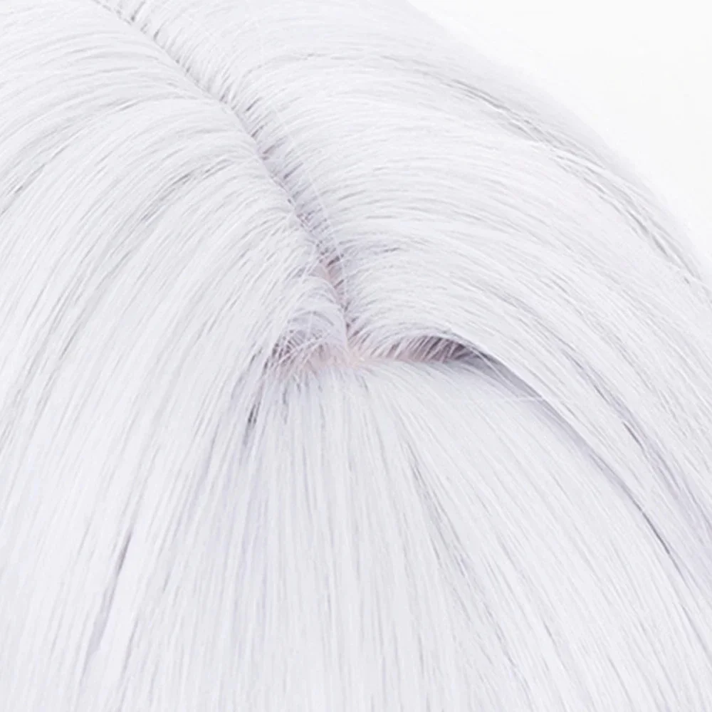 Парик Honkai Star Rail Topaz Синтетический короткий белый красный мелирование Прямая игра