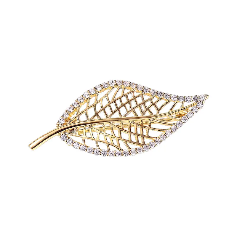 

Luxury Ladies Brooch Exquisite Leaf Corsage Coat Accessories Temperament Versatile Clothes Lapel Pin 2022 New Wedding Party Gift