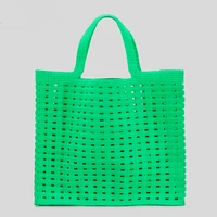 casual hollow knitted large tote bag crochet women handbags handmade woven summer beach bags big shopper purses 2022 female sac