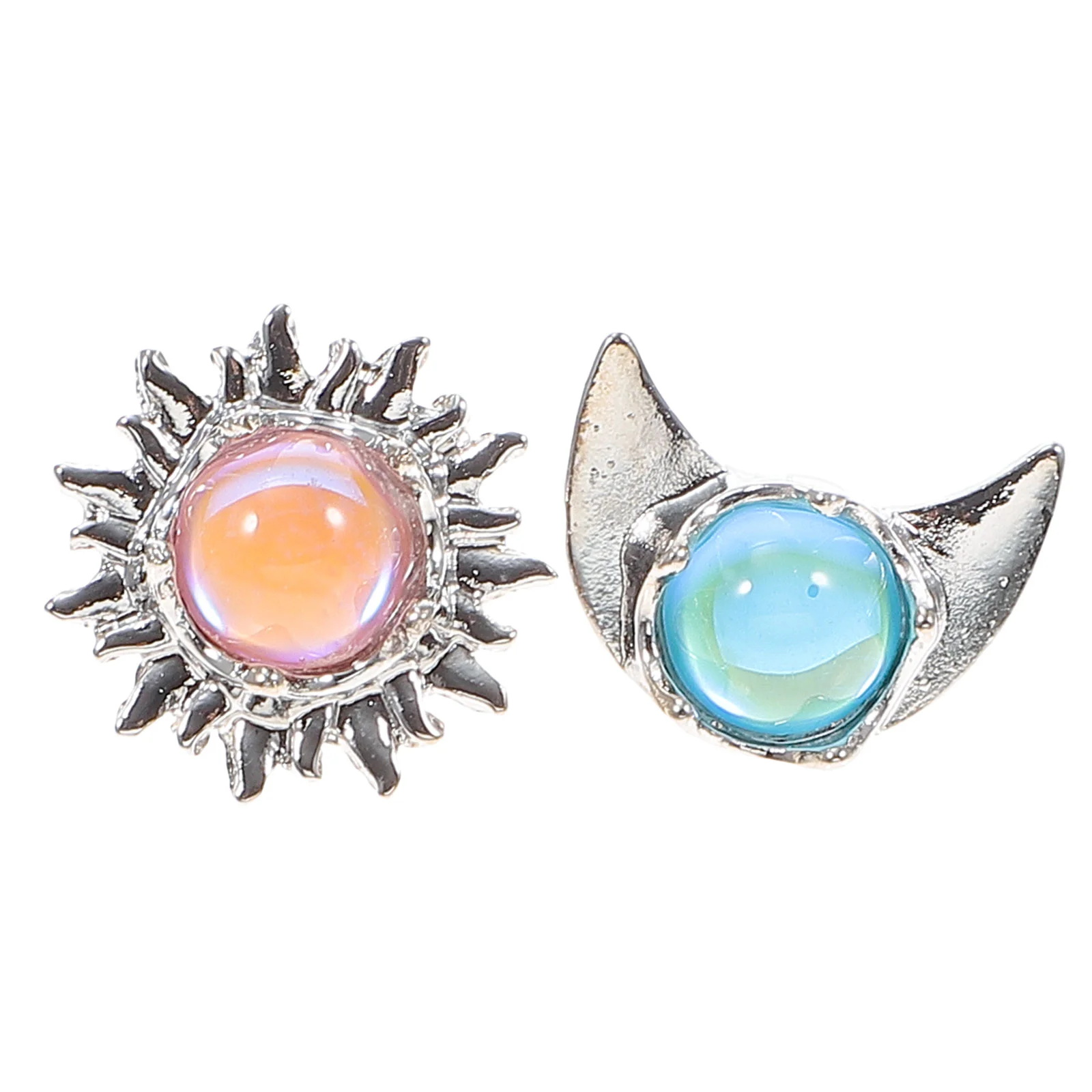 

Earrings Moon Sunmoonstone Retro Studs Earring Gradient Women Gifts Day Mothers Hypoallergenicstatement Vintage Asymmetric Punk
