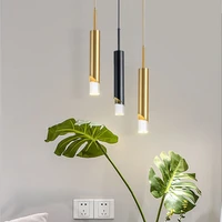 led pendant lights ceiling hanging lamp cord 7w 12w kitchen dining room shop bar acrylic long tube mordern acrylic chandelier
