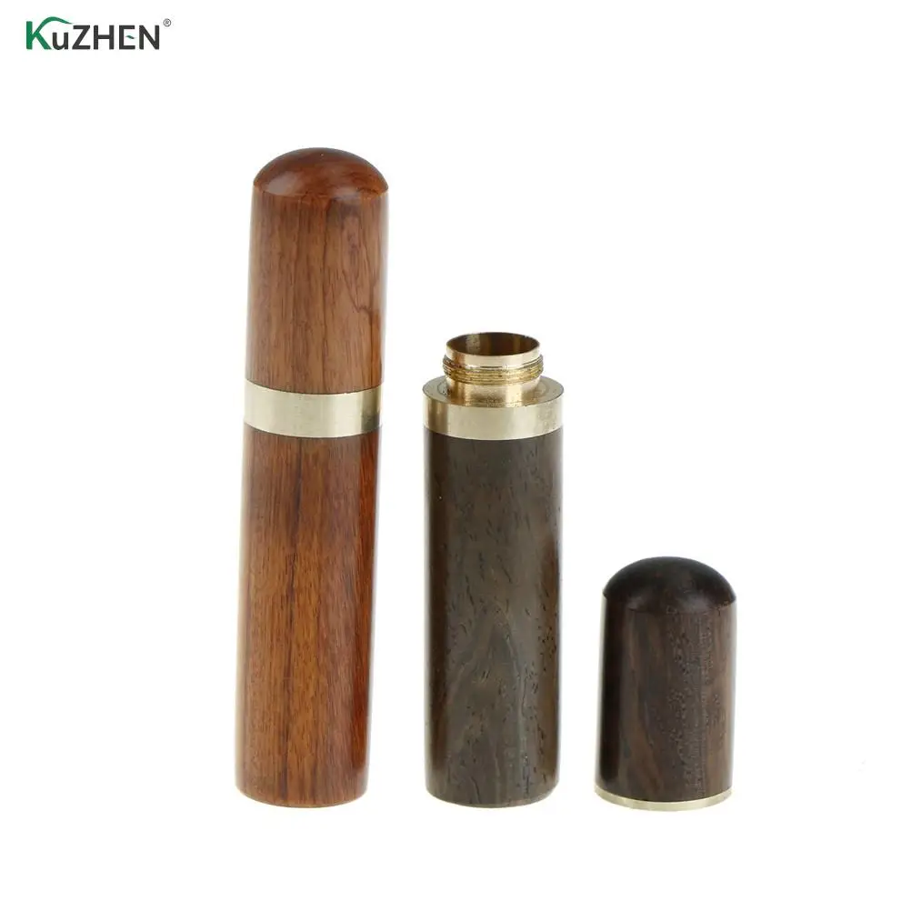 1Pc Wood Pill Box Cases Capsule Case Pearwood Handmade Craft Blackwood/Rosewood Outdoor Home Supplies New | Красота и здоровье