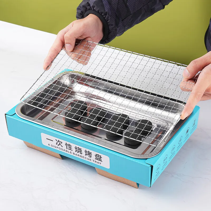 Портативный одноразовый угольный гриль для барбекю на открытом воздухе кемпинга