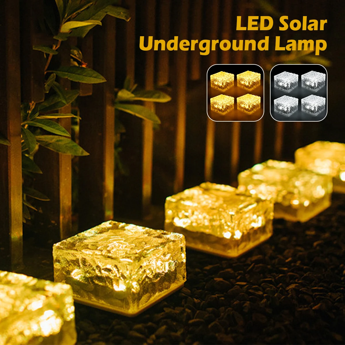 

Solar Solar Garden For Lights Decor Lawn Solar Lamp Decor Light Landscape Sunlight Pathway Outdoor 4pcs Garden Brick Lights