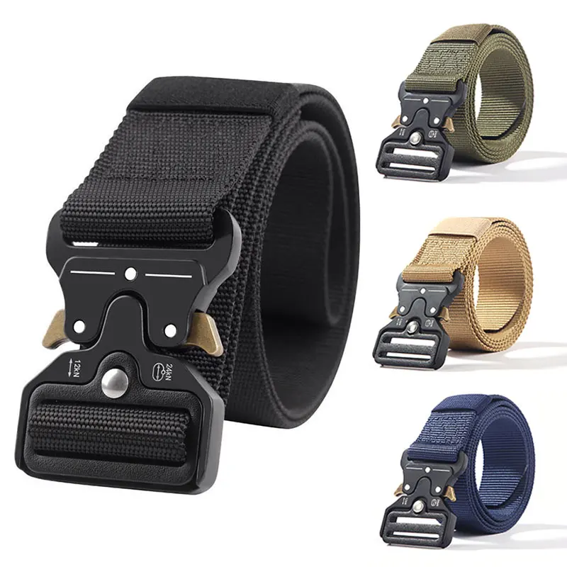 

2022 New Military Tactical Belt Men's Canvas Belt Insert Buckle Work Waistbelt Army Webbing Quick Release Nylon Men Waist Belt