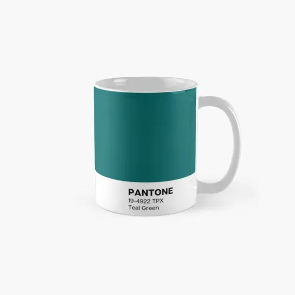 

Pantone Teal Green Classic Mug Photo Picture Image Drinkware Tea Gifts Cup Coffee Handle Round Simple Printed Design