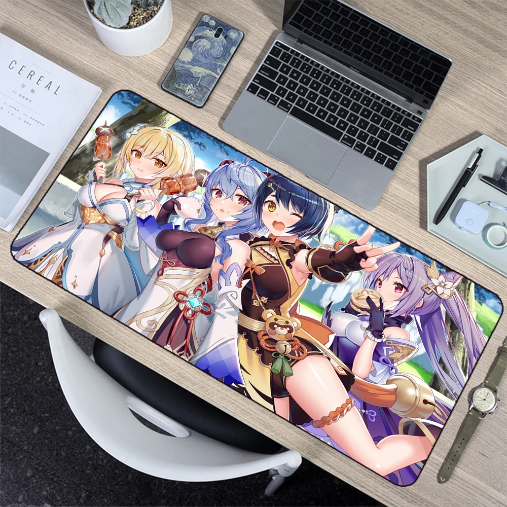 

Mouse Pad Secondary Cute Girl Desk Pad Desktop Laptop Office Accessories Game Machine Player Wrist Guard Anti-slip Xxl Mouse Pad