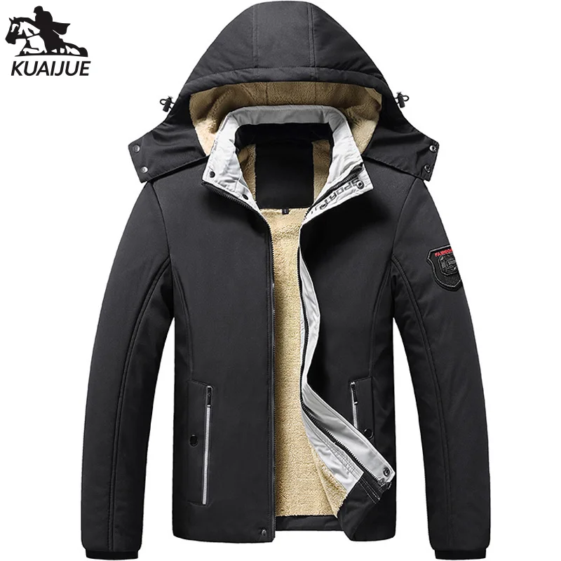 Jacket men parka L-6XL 7XL 8XL Winter new jacket Mens Plus velvet thickening Hooded Windbreaker coats men's casual warm jackets