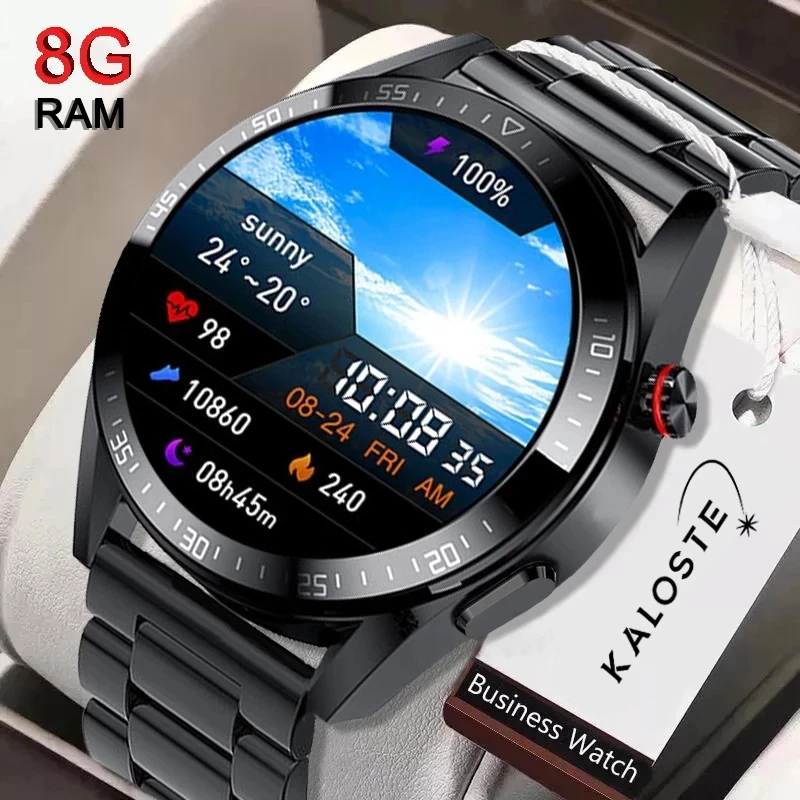

Новинка 2022, умные часы с памятью 8 ГБ, AMOLED 454*454, HD, всегда отображают время, Bluetooth, звонки, умные часы для мужчин, наушники Huawei TWS