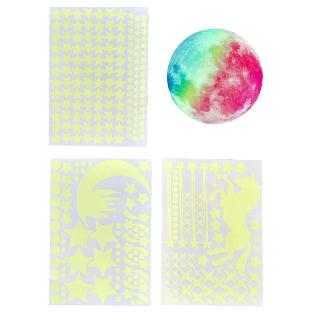 

Wall Dark Stickers Glow Luminous Sticker Decal The Star Window Rainbow Decals Stars Moon Glowing Room Mural Ceiling Home decor