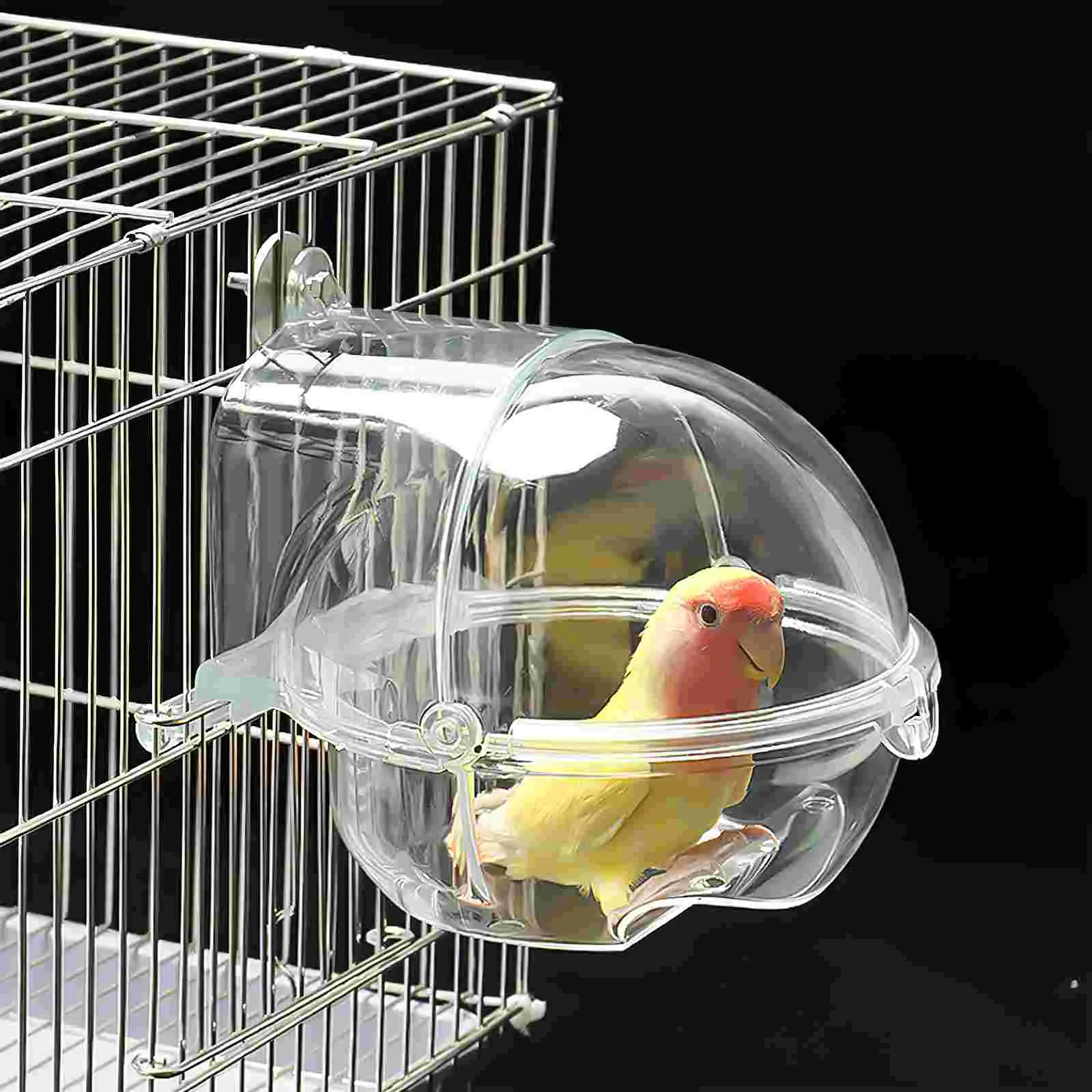 

Bath Bird Box Parakeet Bathtub Cage Hanging Parrot Bathing Tub Accessory Cube Acrylic Birdbath Canary Tube Budgie Suspending