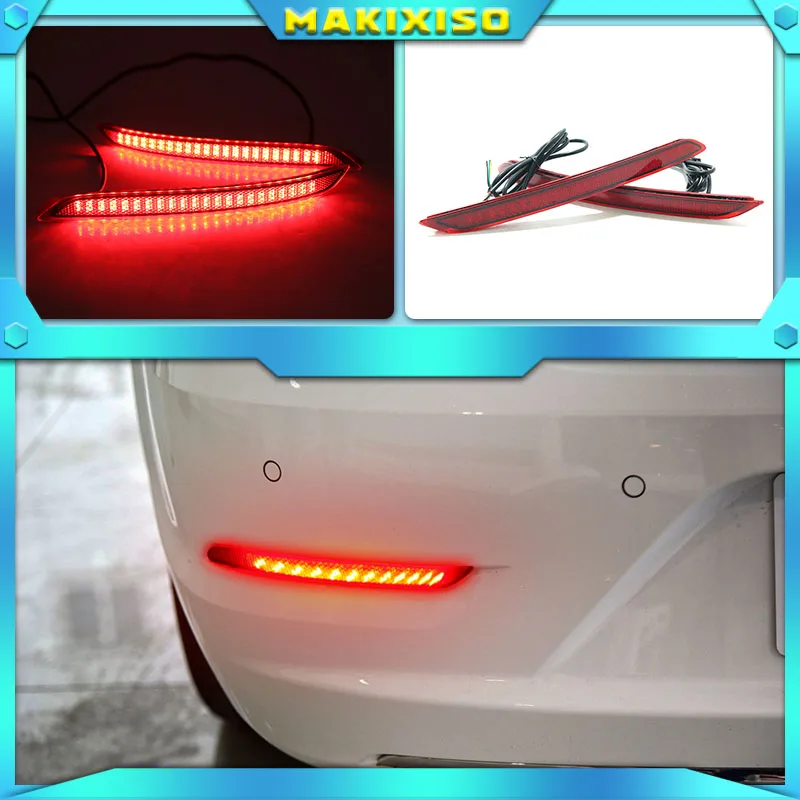 2pcs LED Red Len Rear Bumper Reflector LED Stop Brake Tail Light Lamp For Chevrolet Malibu 2016-2018 Car Accessories